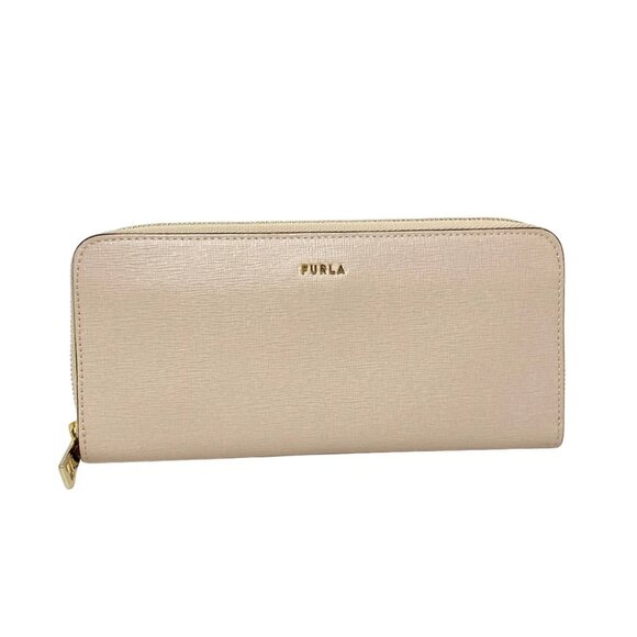 Auth FURLA - Light Pink Leather Long Wallet - Picture 1 of 6